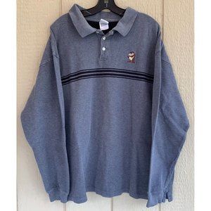 Vintage TASMANIAN DEVIL Warner Bros. Long Sleeve Collar 3 Button Shirt Mens XXL